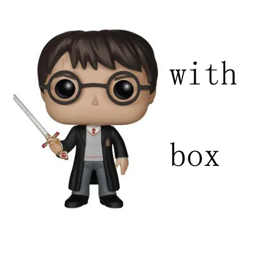 Harry09 with box Фильм Гарри Поттер Гермиона Рон Добби Луна персонажи Ньют 10 см Виниловая кукла Фигурка Коллекция Модель игрушки - Цвет: Harry09 with box