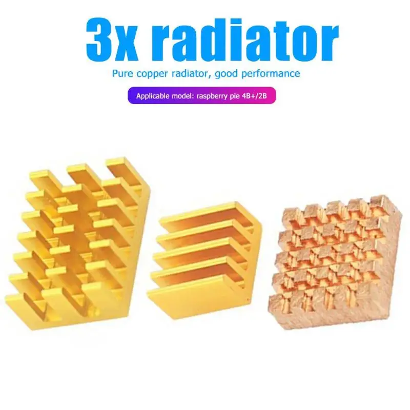 3 шт. медные и алюминиевые радиаторы для охлаждения Raspberry Pi 4B +/2B| |