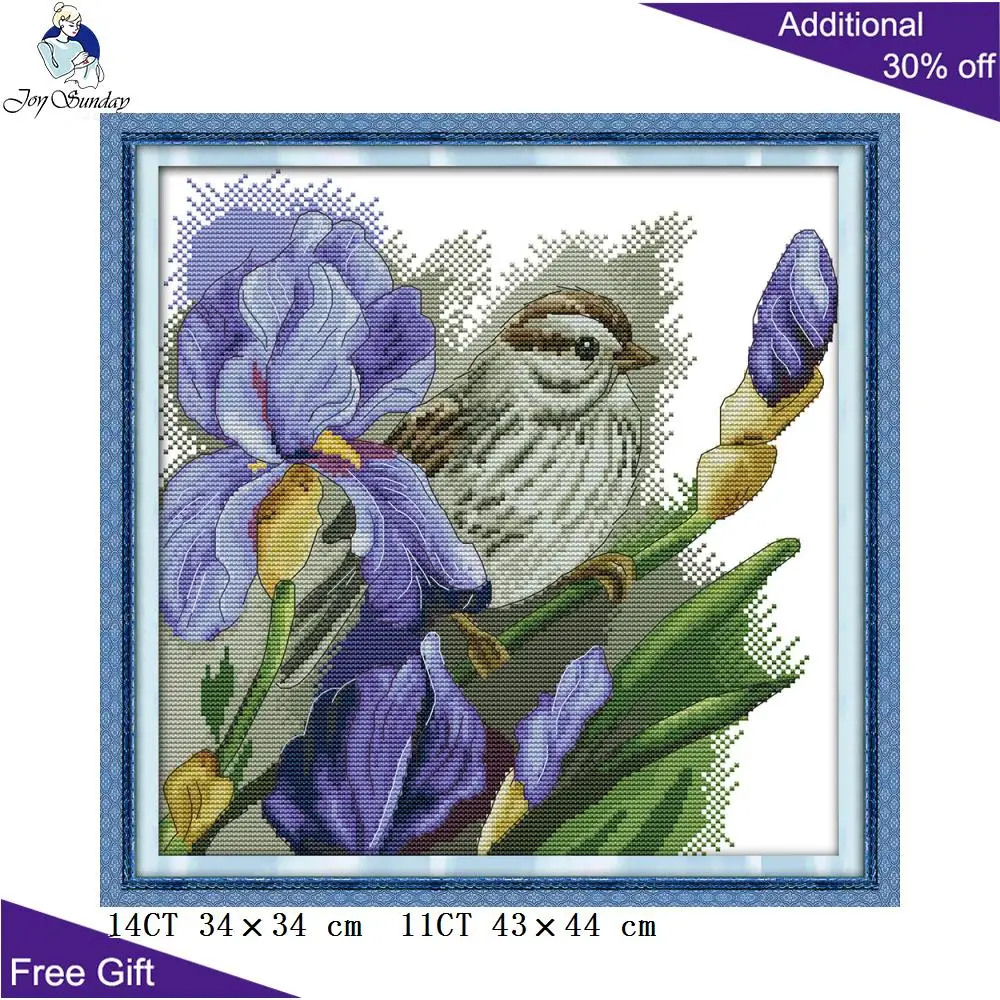 Joy Sunday Spring Birds Butterflies Over Flowers In Birch Sparrow Autumn Swallow D721D722D728D729D731 Cross Stitch |