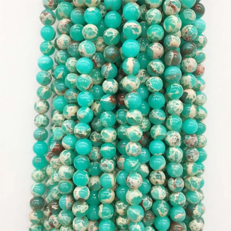 Заводская цена натуральные красные зеленые морские бирюзовые круглые бусины