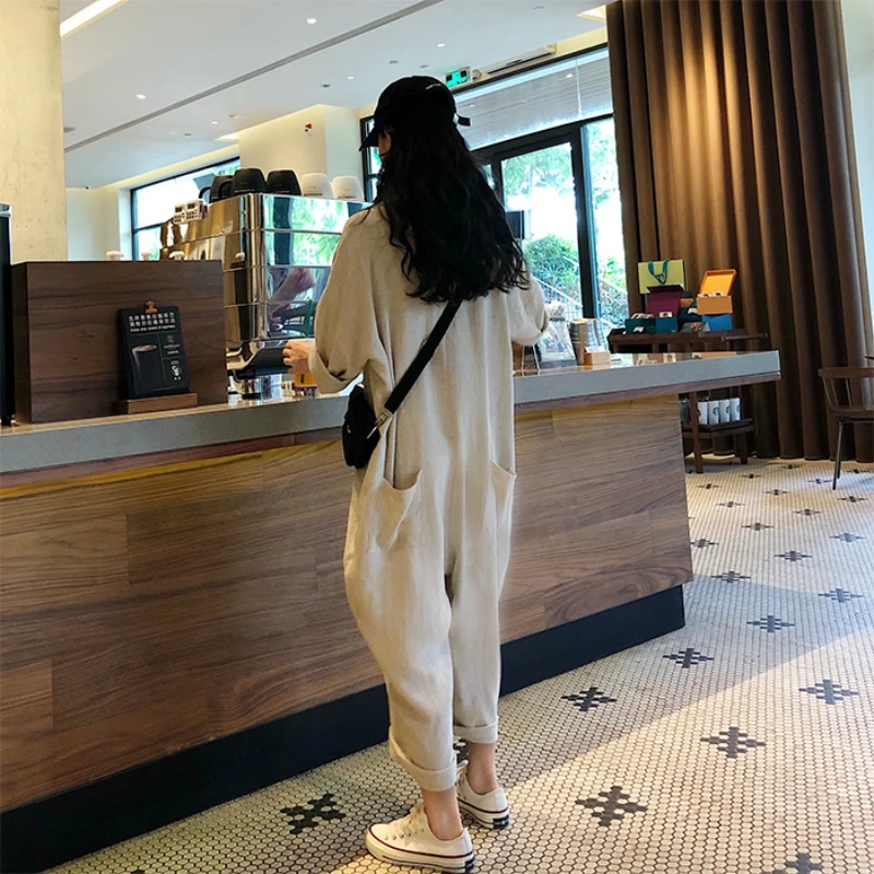 Для Женщин Осенние хлопковые льняные свободные плюс Размеры рубашка легкий