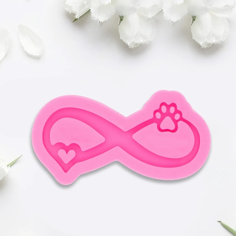 

Love Ribbon Bear Paw Keychain Epoxy Resin Mold Necklace Pendant Silicone Mould DIY Crafts Jewelry Casting Tool