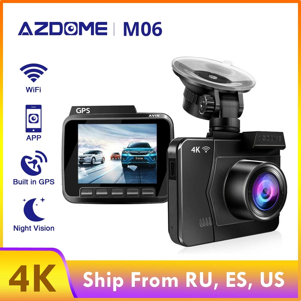 Видеорегистратор AZDOME M06 4K Wi Fi два объектива 2880*2160P|Видеорегистраторы| |
