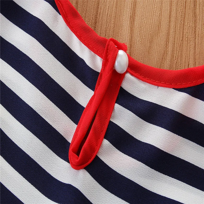

2020 Clothing Korean Summer Children Girl Stripe Bow Dress