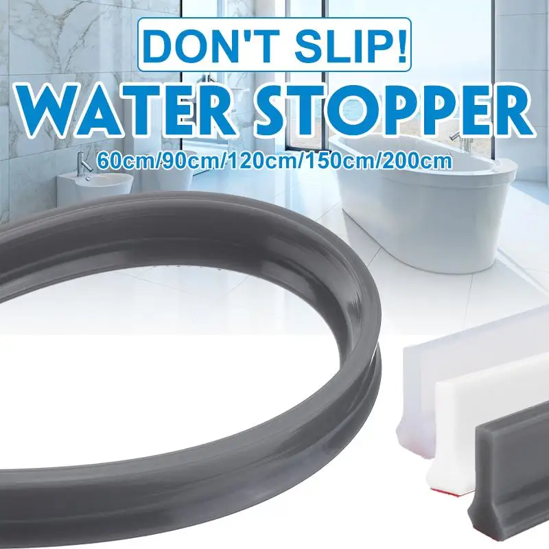 

200cm Bathroom Water Stopper Water Partition Dry&Wet Separation Flood Barrier Rubber Dam Silicon Water Blocker Don't Slip