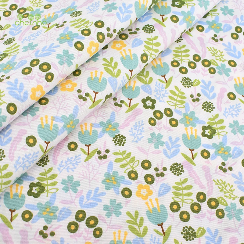 Chainho Цветочная серия саржевая хлопчатобумажная ткань с принтом Лоскутная Ткань