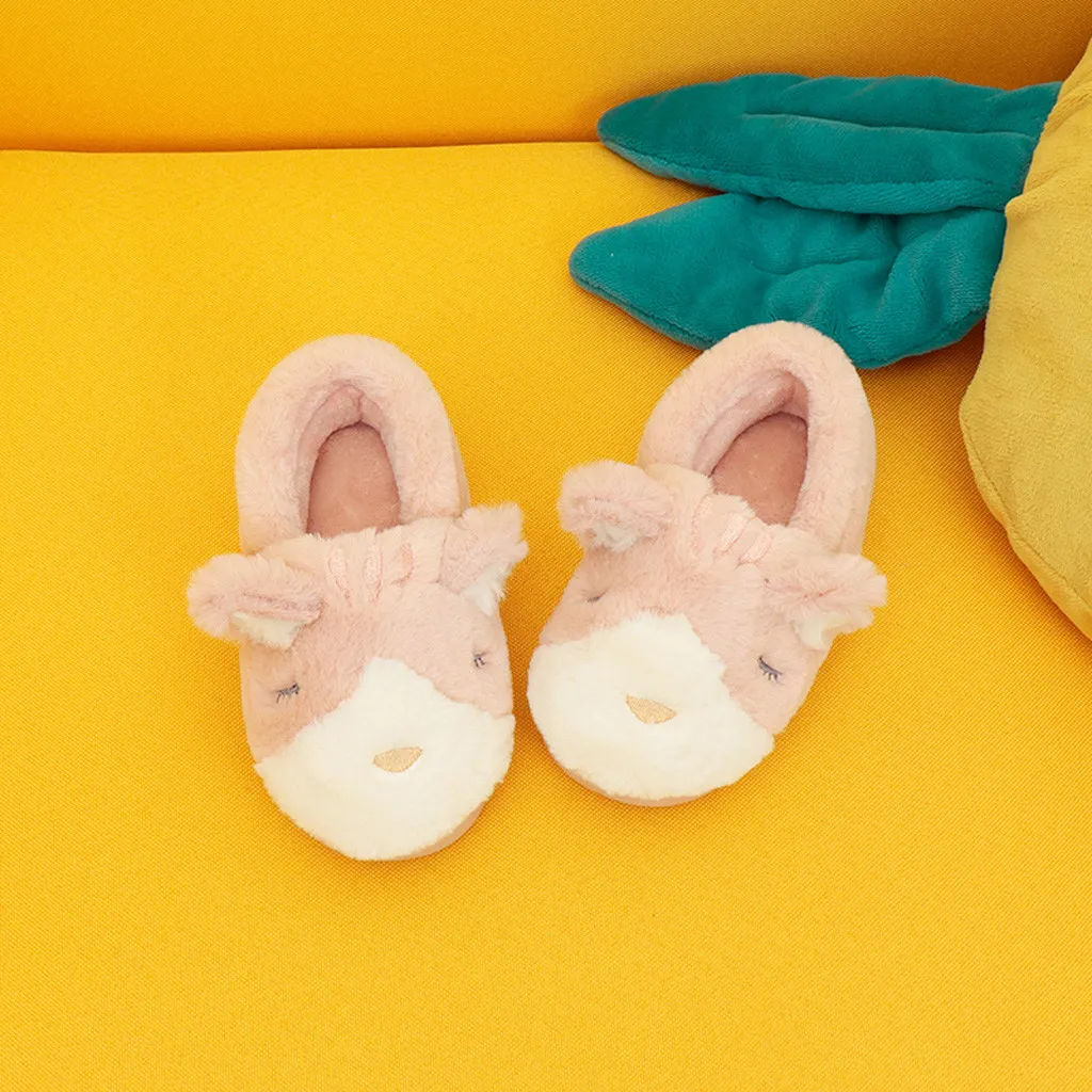 Тапочки для маленьких мальчиков и девочек Детская обувь детей Теплые домашние