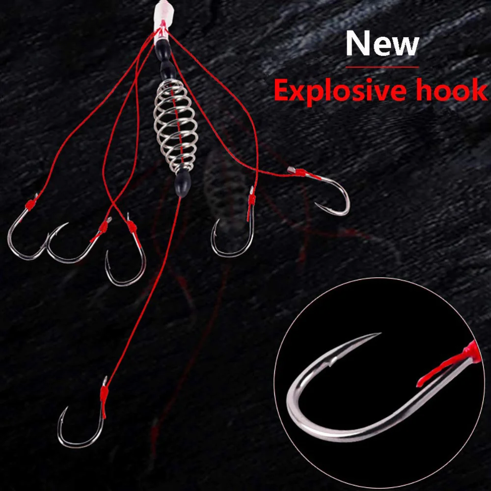 

4 Pcs Carp Fishing Baits Hook Coarse Fishing Tackle Hook with Spring Bait Feeder