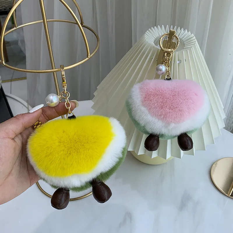 11 см пушистый кролик рекс брелок меха маленькая игрушка арбуз высокосортные