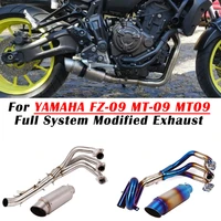 full system motorcycle exhaust gp escape for yamaha mt 09 mt09 fz 09 2014 2018 slip on front middlelink pipe racing muffler