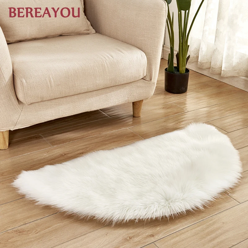 Modern Fur Rugs For Living room Home Carpet Bedroom Floor White Gray Area Door Kids Kitchen alfombra redonda | Дом и сад