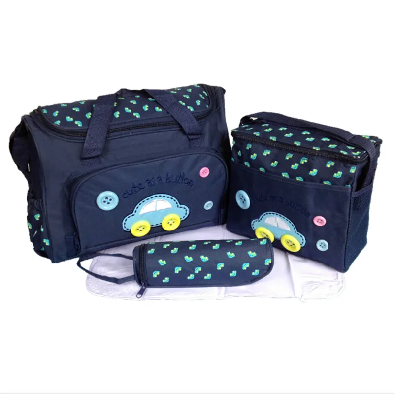 3 шт./компл. многофункциональная сумка-тоут для мам сумка для детских подгузников с мультяшным рисунком автомобиля сумки для ухода за ребенк... от AliExpress WW