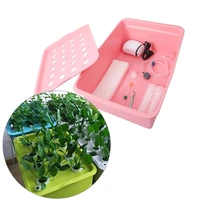 220v 110v air pump 24 hole hydroponic soilless growing box plants vegetables seeding cultivation nursery pots 1 set