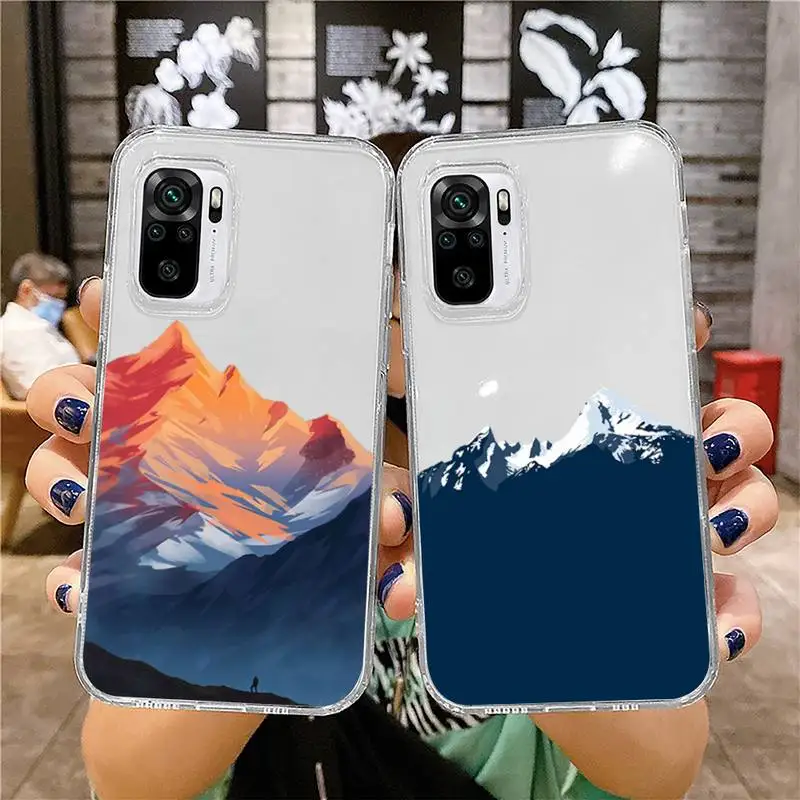 

Oil painting landscape Phone Case Transparent for Xiaomi mi 10T 11 Redmi note 7 8 9 9S 10 9A 9T pro