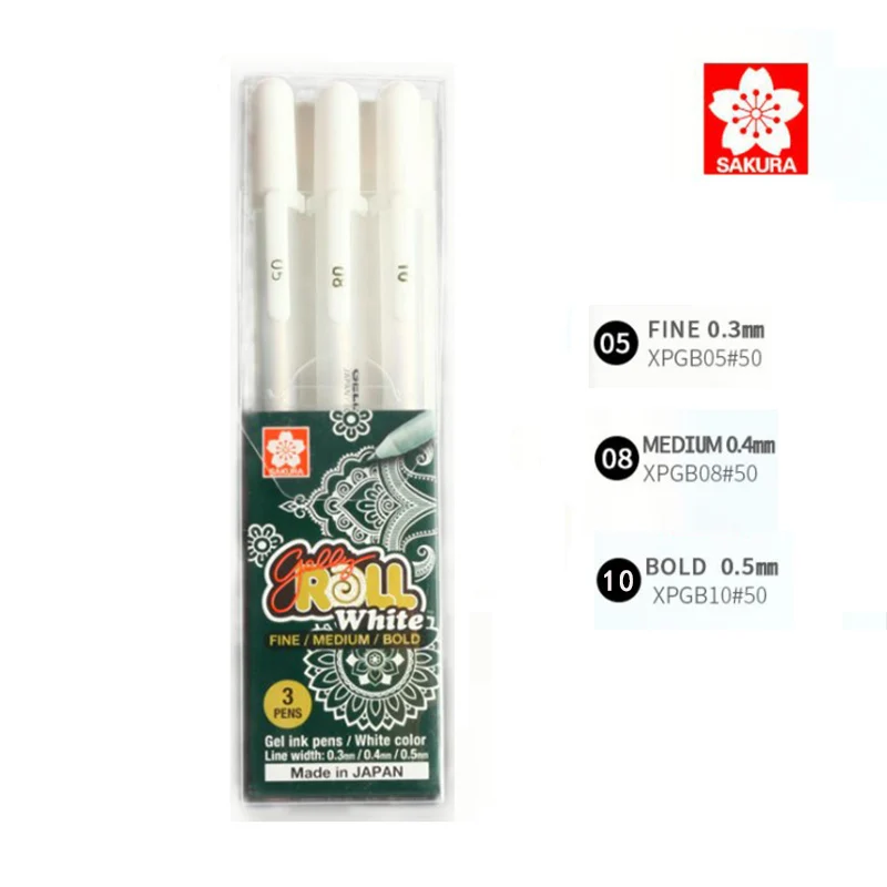 

Sakura White Gold Silver Gelly Roll Classic Highlight Pen Gel Ink Pens Bright White Pen Highlight Markers Color Highlighting
