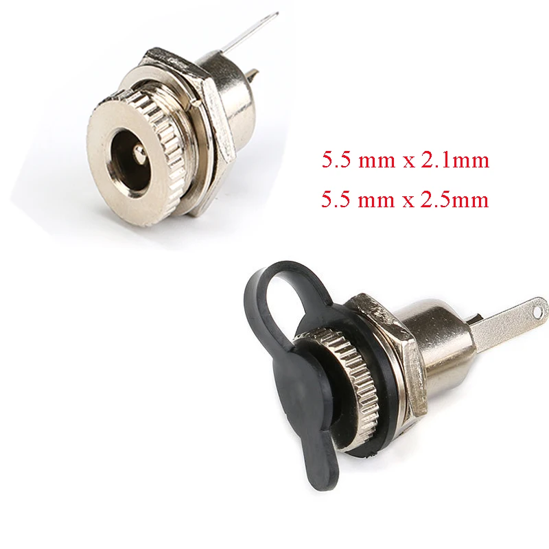 10/5/2/1pcs DC-099 5.5mm x 2.1mm 2.5mm DC Power Jack Socket DC099 Female Panel Mount Connector Metal 5.5*2.1 5.5*2.5