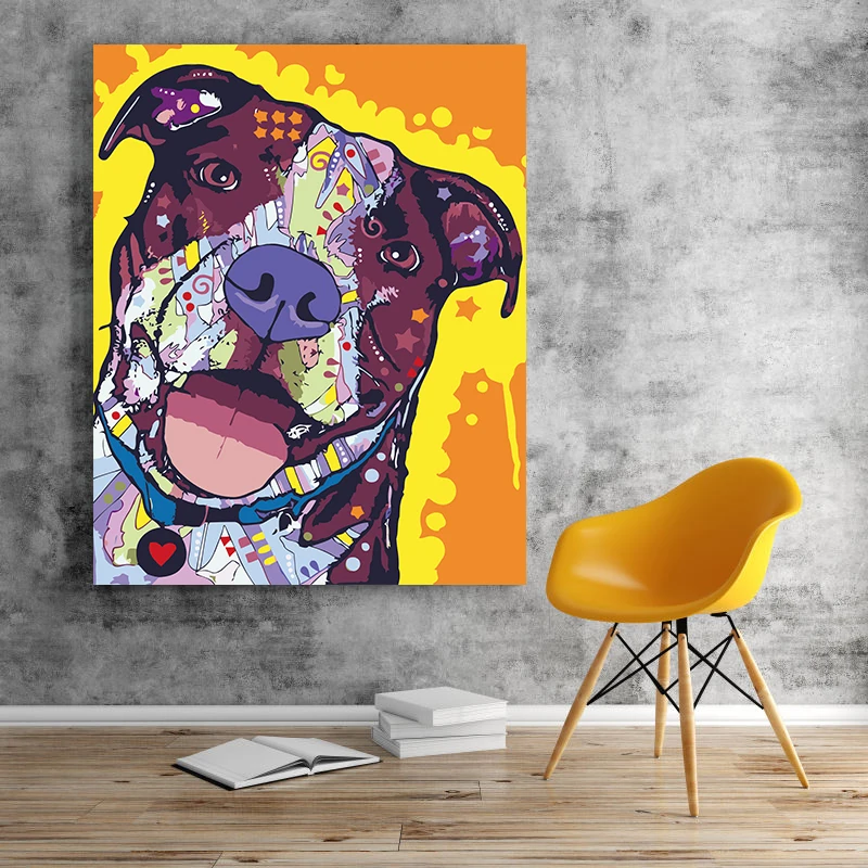 С принтом Собаки домашнее животное картина Картина по номерам впечатление