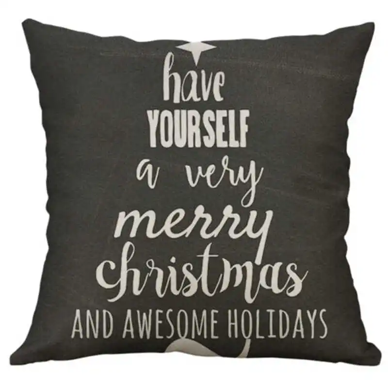 

2020 45x45cm Cotton Linen Letters Merry Christmas Cushion Cover Christmas Decor for Home Sofa Bed Happy New Year Decor Xmas Gift