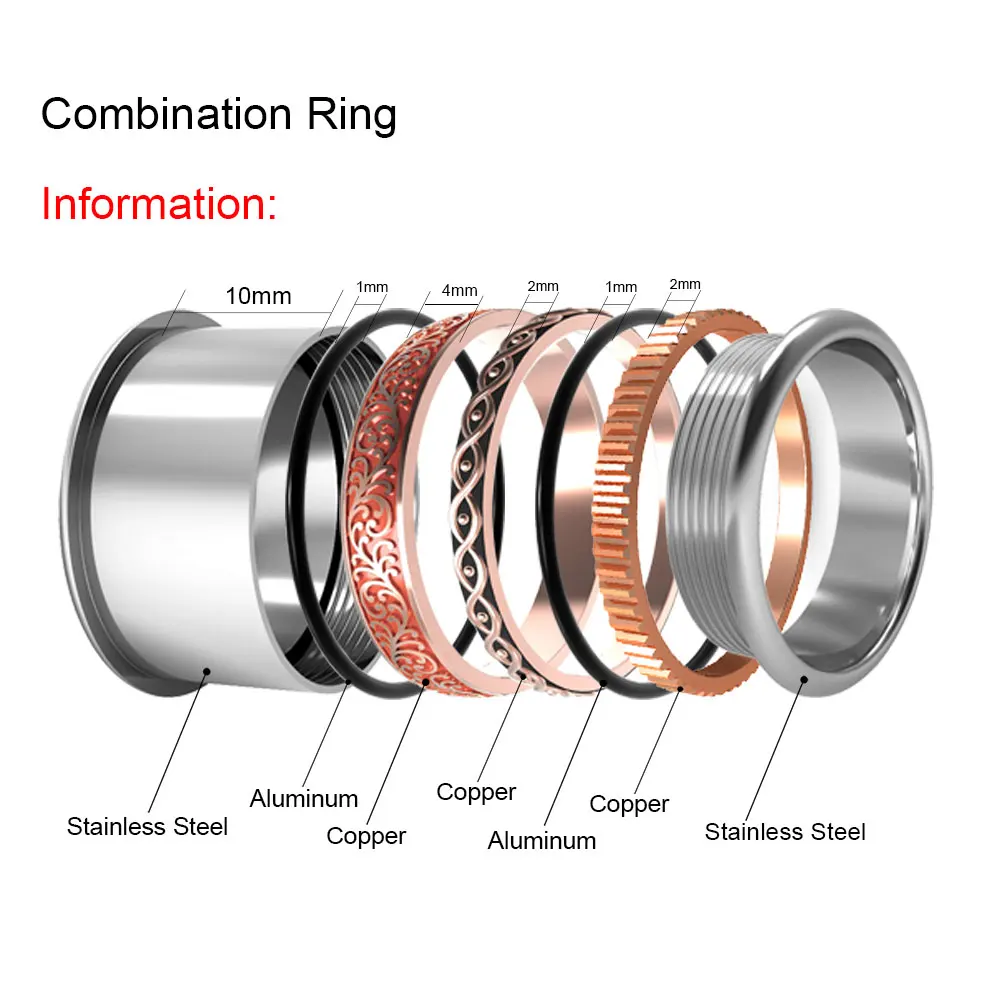 Cremo Women Turning Rings Black Filled Aceessories Ring Interchangeable Men Rotation Wedding Band Femme Bijoux |