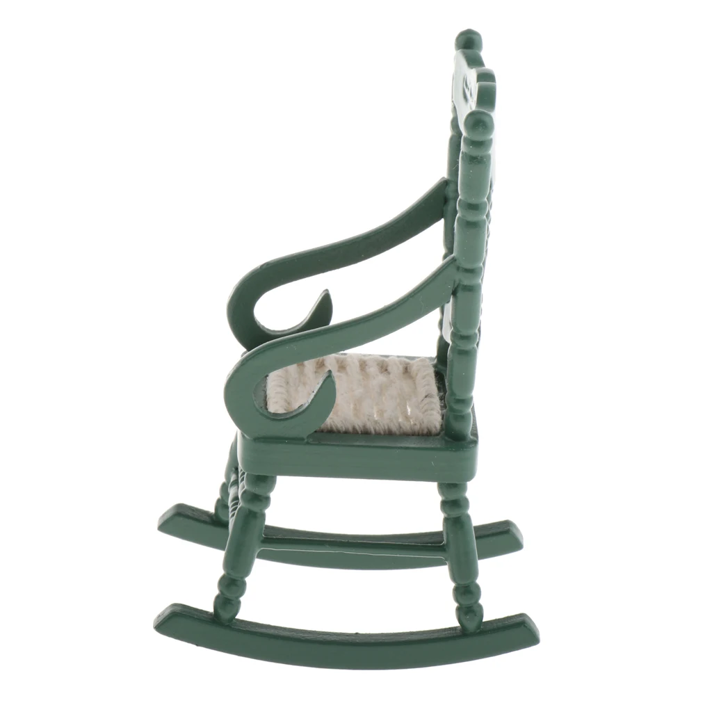 Деревянное кресло для кукольного домика с плюшевой подушкой миниатюрная модель