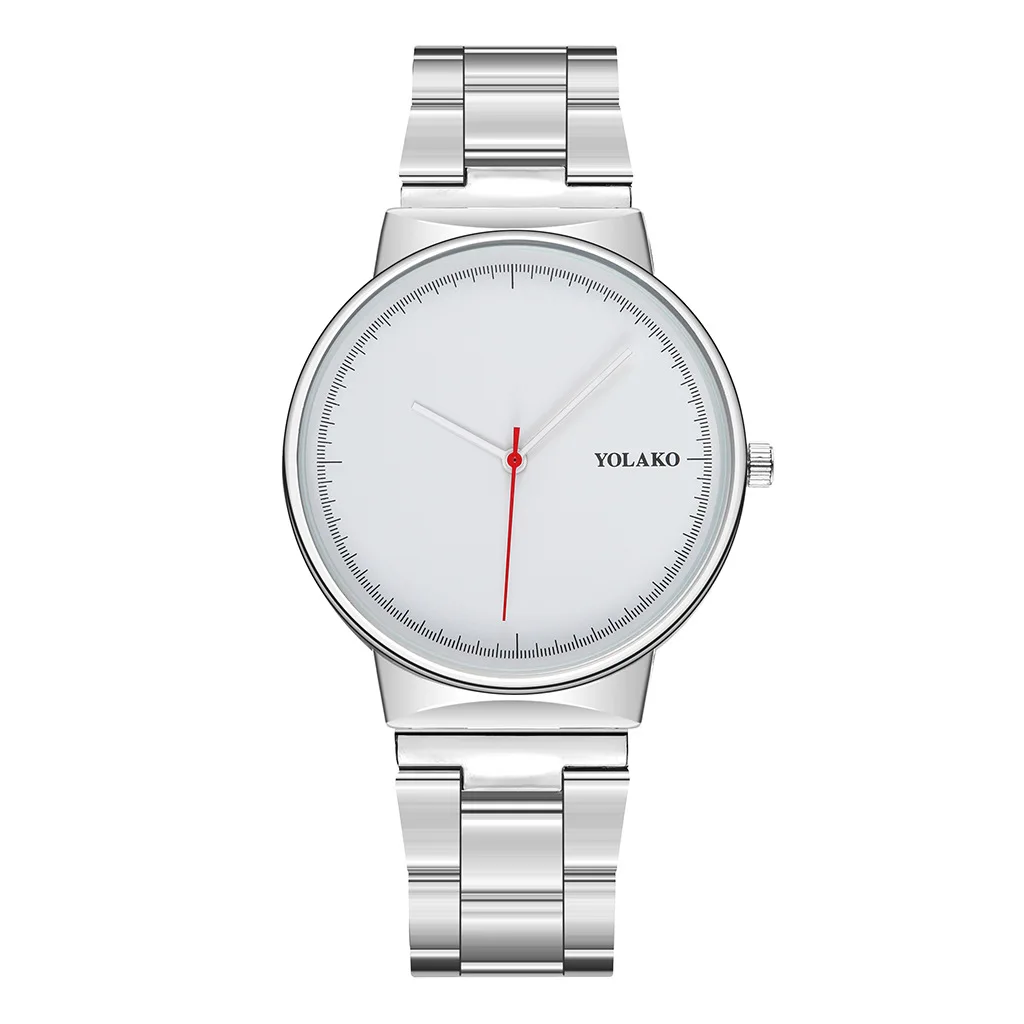 

New fashion watch fashion three-pin alloy steel watch with scale men's casual watch