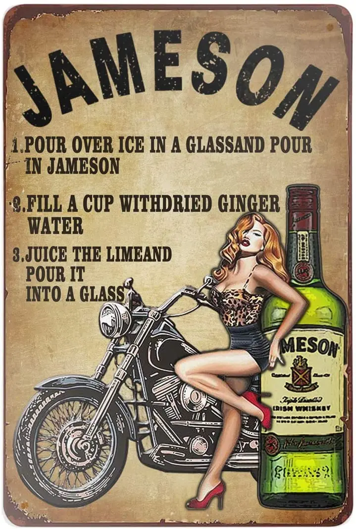 Amelia sharp (Jameson) ирландское виски жестяной знак ретро семейный бар клубный Настенный