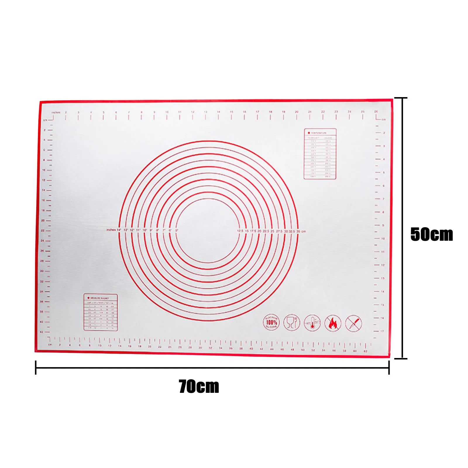 

Silicon Mat For Baking And Cooking Non-stick Baking Mats Measure Pad Bakeware Gadgets Accessories For Rolling Dough Pizza Dough