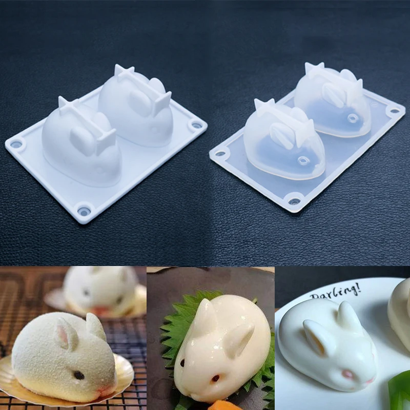 

Silicone DIY Chocolate Candy Molds Cute 3D Easter Rabbit Animal Model Tools Party Cake Decoration Mold Pastry Baking TOOL
