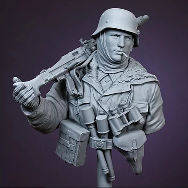 1/10 сборный полимерный бюст комплект солдат с MG42 | Игрушки и хобби