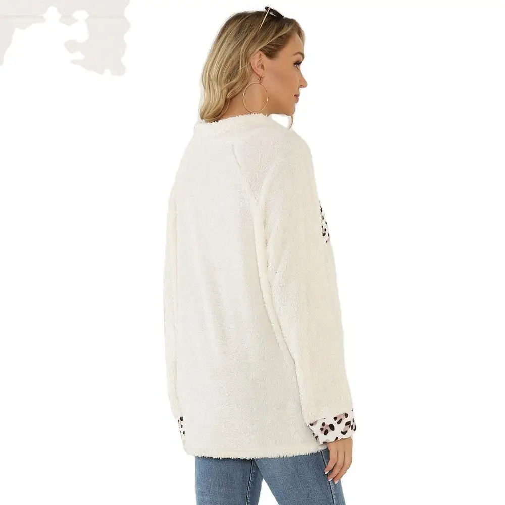 

JVCAKE women's turtleneck Super smooth soft flannel warm hoodies animal leopard Sweatshirt oversized long sleeve kawaii hoodie