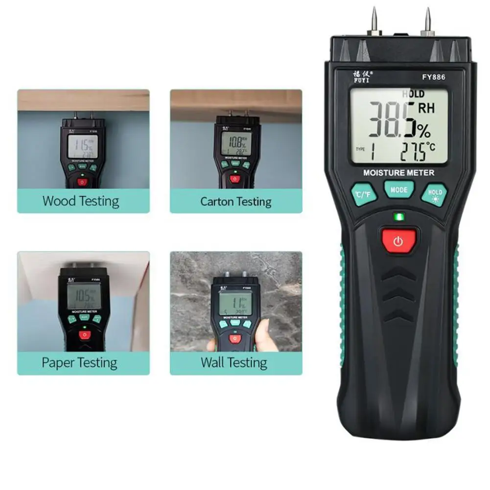 

RICHMETERS Wood Moisture Meter Tester Portable LCD Display ABS Plastic