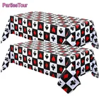 2 шт. покер тема покрытие стола казино вечерние Пластик скатерть для Лас-тема День Святого Валентина День Валентина игра ночные вечерние украшения