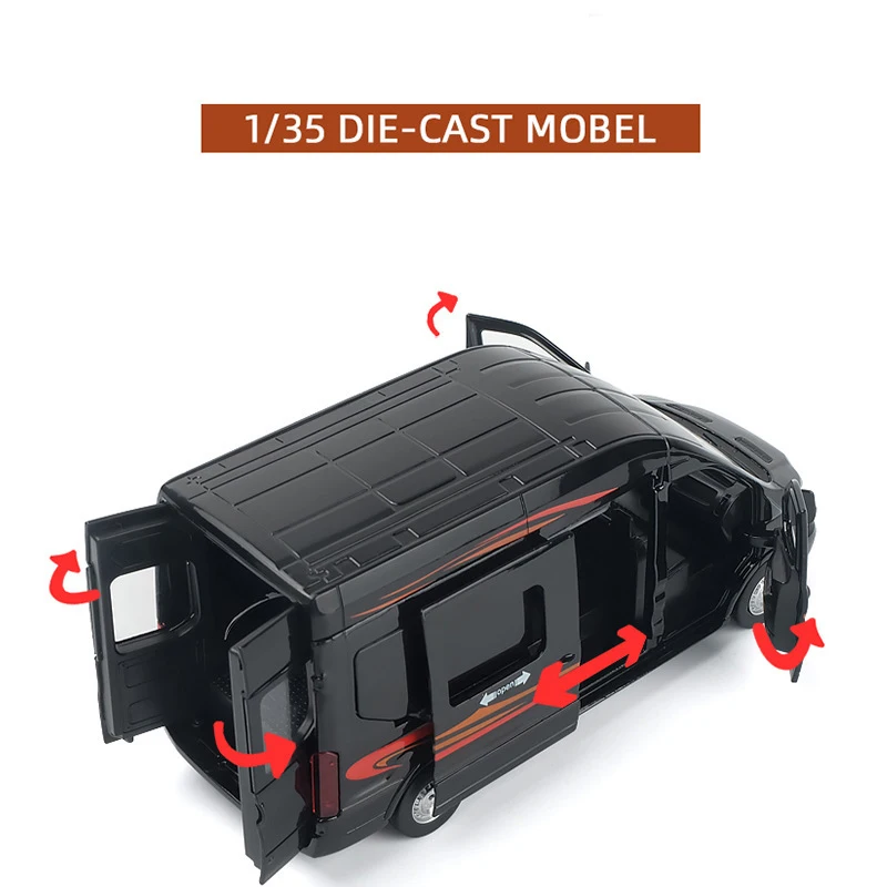 1:35 цинковый сплав автобус листовая рессора на Форд Транзит Van игрушечный