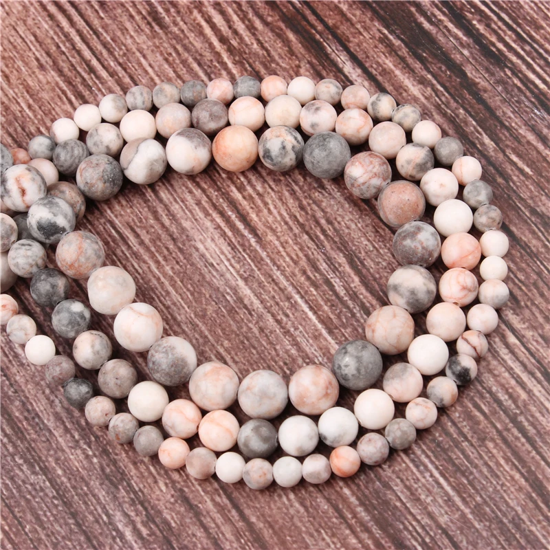 

Natural Pink Zebra Stone Beads Round Beads Loose Beads For Making Jewelry DIY Bracelet Necklace 4/6/8/10/12 / MM