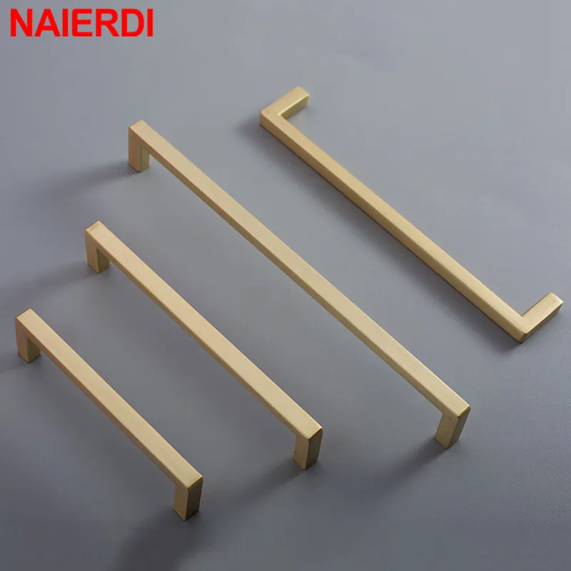 NAIERDI кухонные дверные ручки из алюминиевого сплава шкафа ящика двери матовый