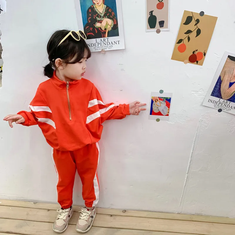 2019 новые спортивные костюмы для маленьких девочек хлопковые топы с длинными