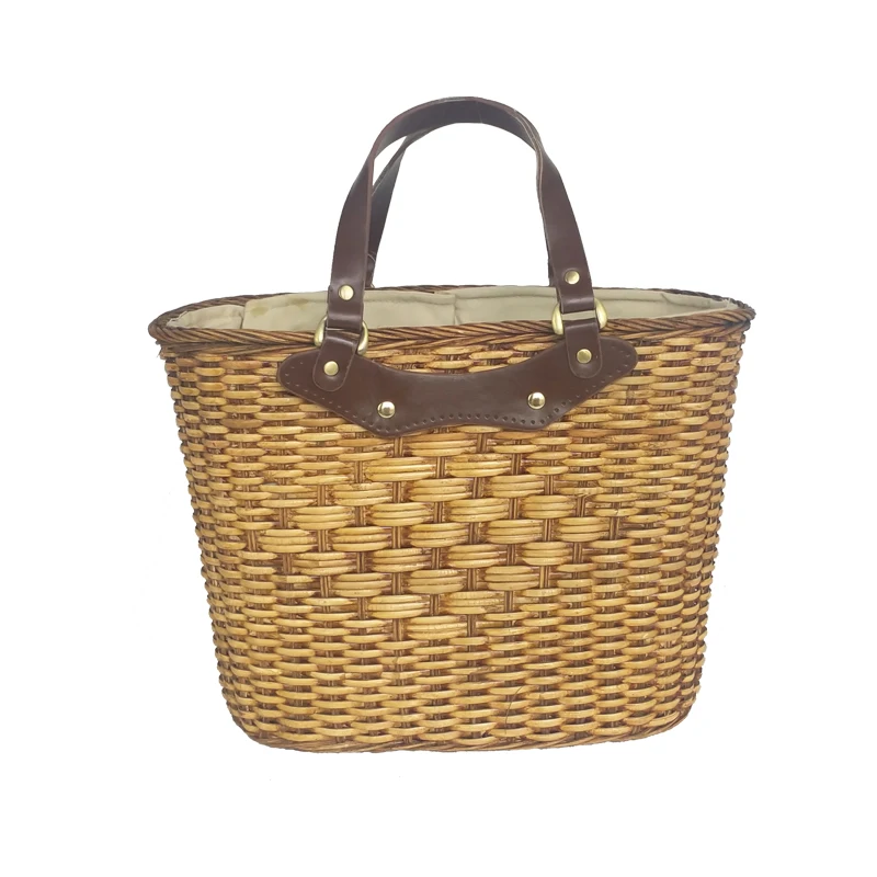 Новый стиль Искусственная кожа ПУ ручка + ротанга сумка тела Сумки из натуральной