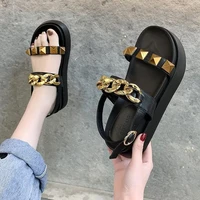 women faux leather sandals fashion sports flat joker roman platform ins shoes for summer 2021 womens platform heels