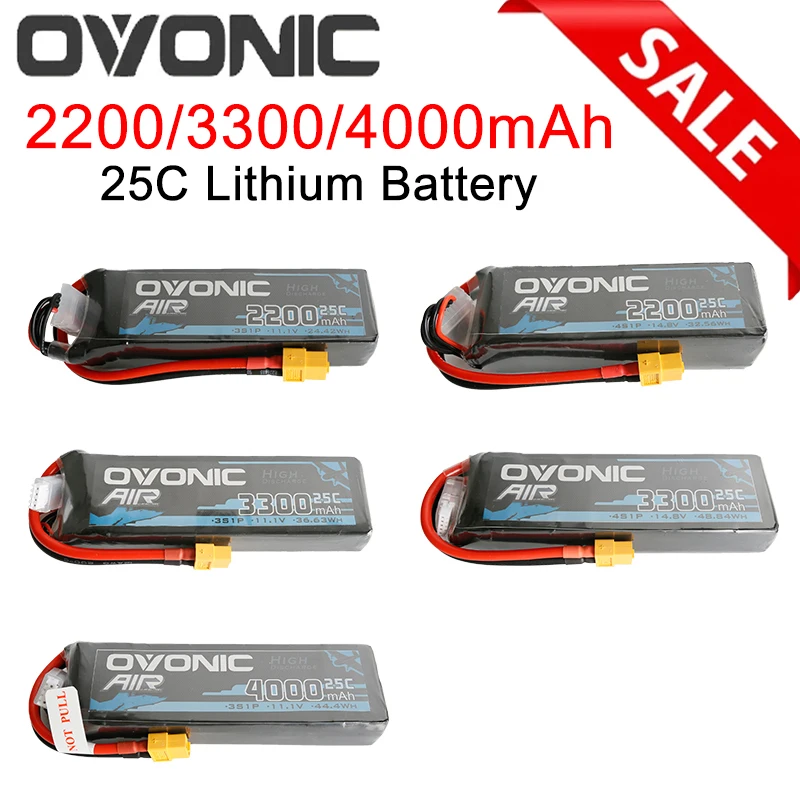 Литиевая батарея Ovonic 3S 4S 2200/3300/4000 мА · ч 25C Lipo с разъемом XT60 для гоночного дрона RC FPV