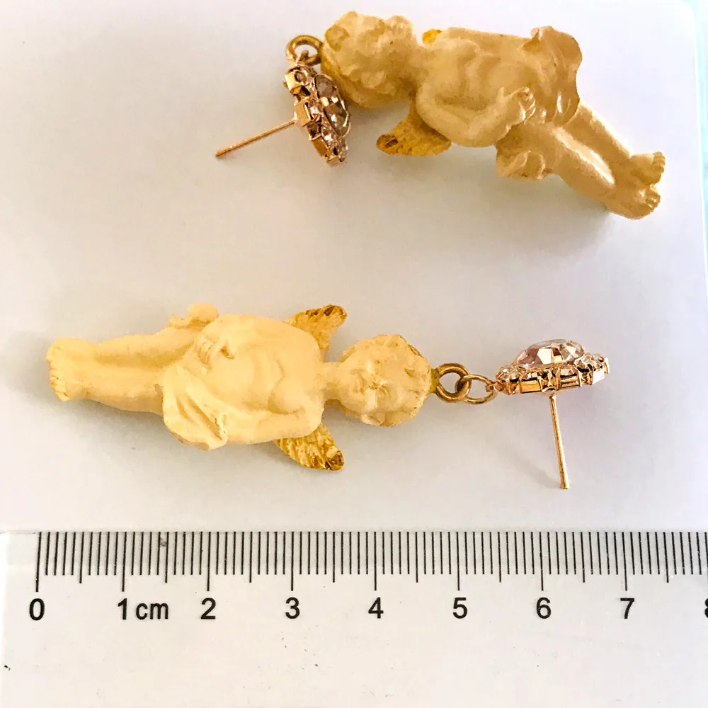 Новые Модные Винтажные серьги подвески в виде ангела с кристаллами и простым