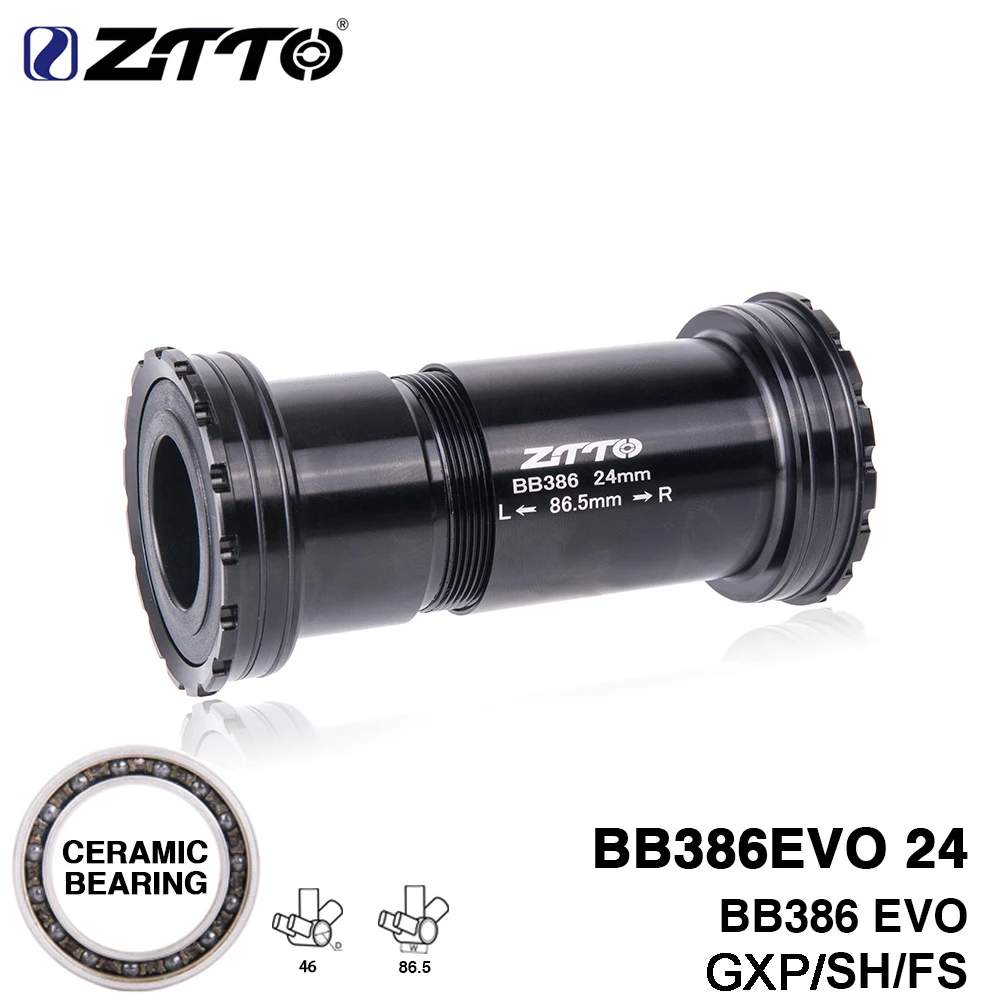 

ZTTO BB386 24mm Adapter Ceramic Bearing Press Fit Bicycle Bottom Brackets Axle for GXP MTB Road Bike Parts 22 Crankset Chainset