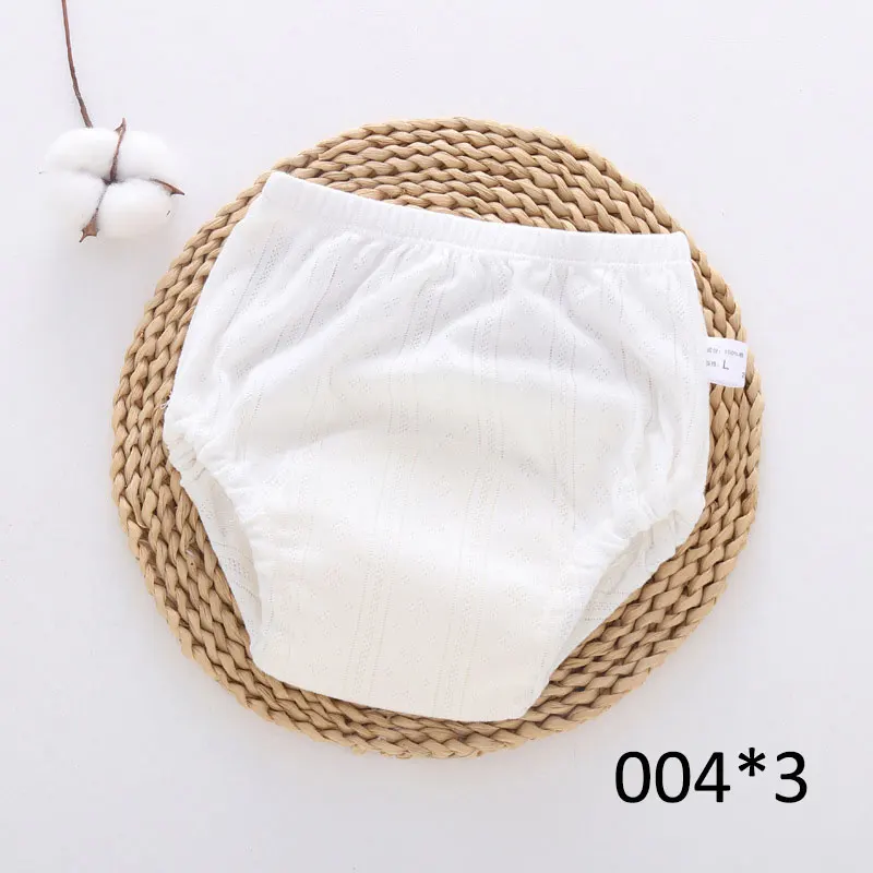 

New Arrival 3Pcs Baby Training Pants Panties Diapers Reusable Washable Baby 4 Layers Cotton Diaper Hollow Out Cover Cloth Cotton