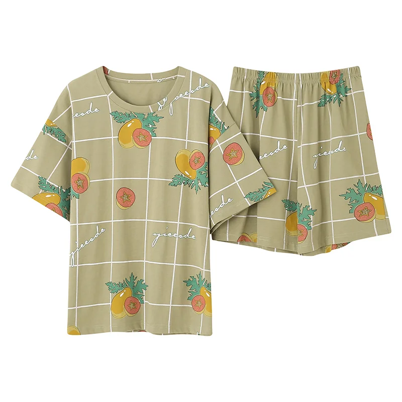 Пижама с принтом повседневный стиль новинка короткие штаны коротким рукавом