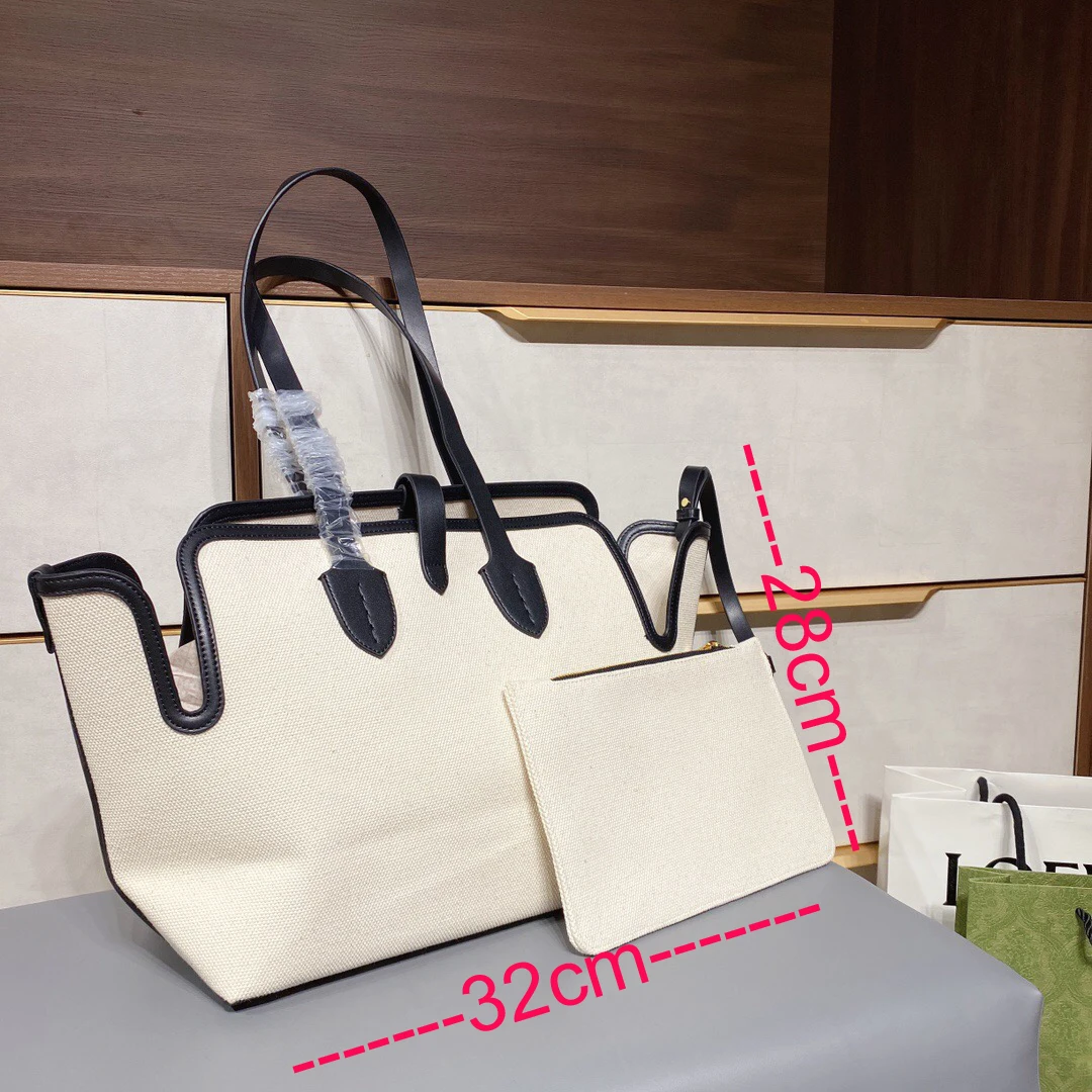 

With Logo 2021 fashion popular classic temperament Deformed Shopping Bag Two-piece suit High capacity Imported fabric