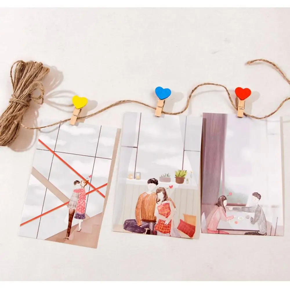 50 шт./упак. любящее сердце небольшой голландский деревянный прищепка Craft зажимы