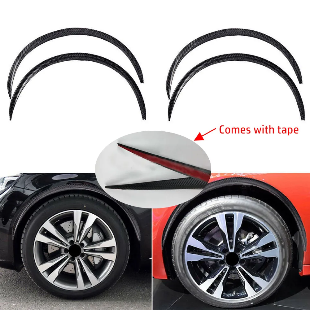 

3D Car Wheel Eyebrow Universal 4PCS Wheel Carbonfiber Eyebrow Flares Lips Parts