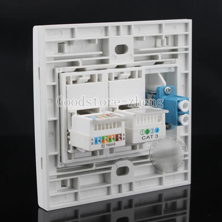 Настенная волоконно Оптическая Пластина LC соединитель + RJ45 CAT5E гнездо лицевая