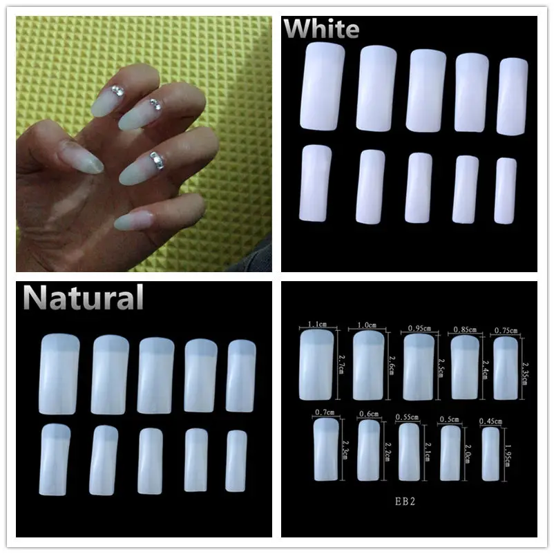 600/500 шт. Балерина капсула Ongle прозрачный/натуральный/белый ложный гроб острый искусственный плоский форма полное покрытие поддельный лак для ногтей наконечник типсы