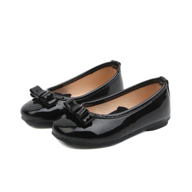 SJ001Black Bekamille/детские сандалии для девочек; обувь принцессы; модная однотонная детская кожаная обувь с бантом для маленьких девочек; обувь для маленьких девочек - Цвет: SJ001Black