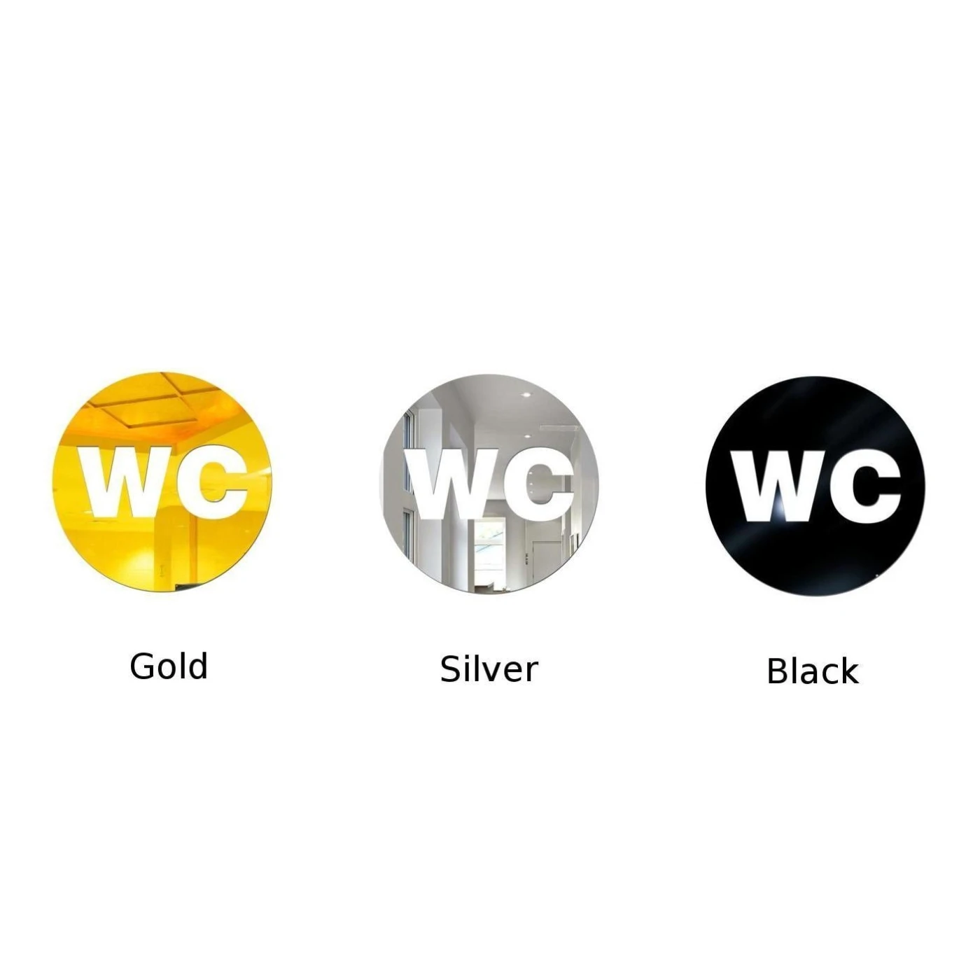 Акриловая 3D Наклейка на стену с зеркалом Настенная для туалета входной знак DIY